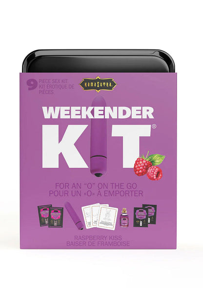 Weekenderkit van Kamasutra in paarse verpakking met sext-kit en accessoires