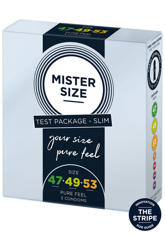 47-49-53mm 3-pack condoms by Mister Size