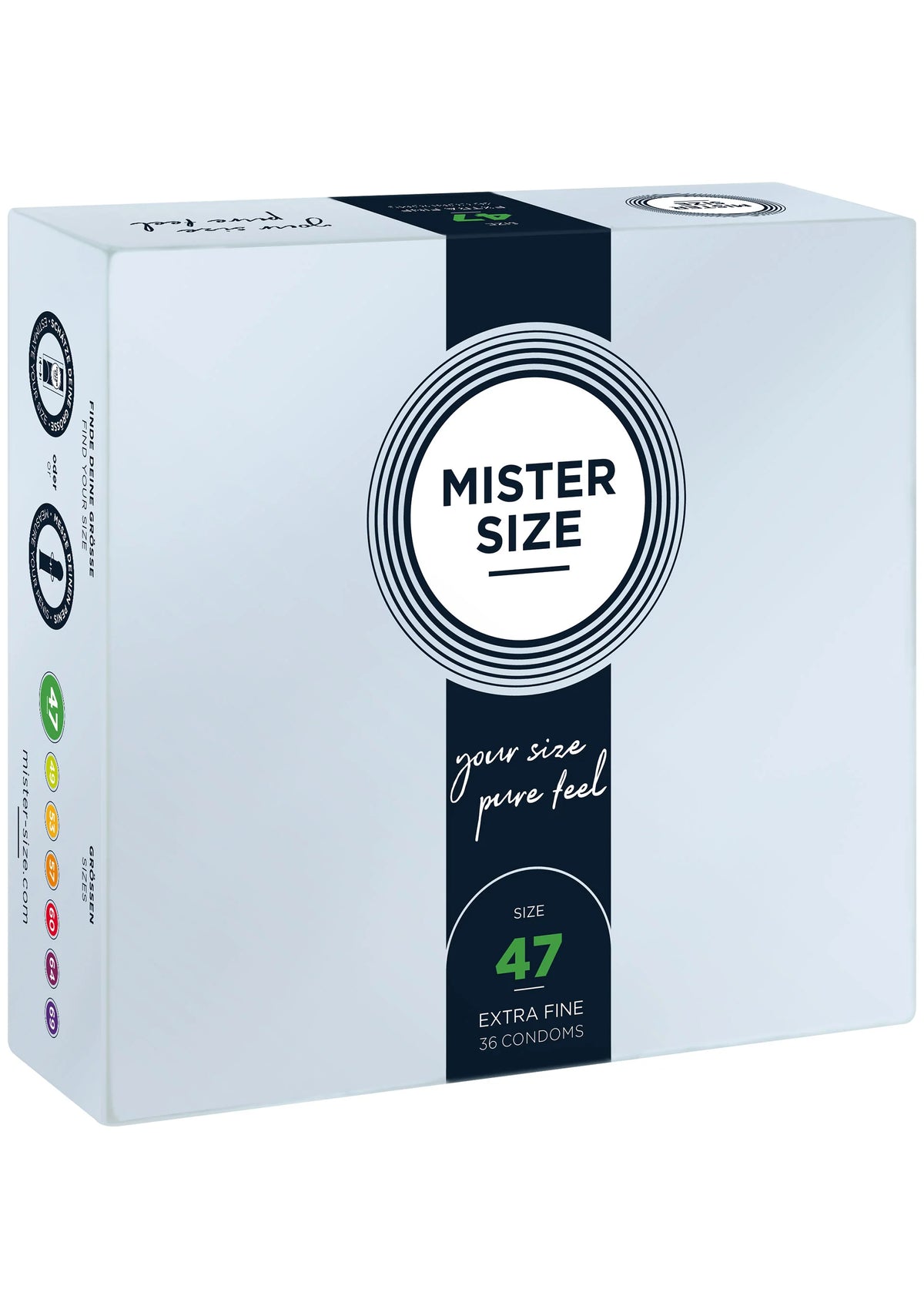 Bestel: MISTER SIZE 47mm Condoms 36pcs - bij Happytoys: de erotische sex webshop | liever Happy dan Easy ⭐⭐⭐⭐⭐