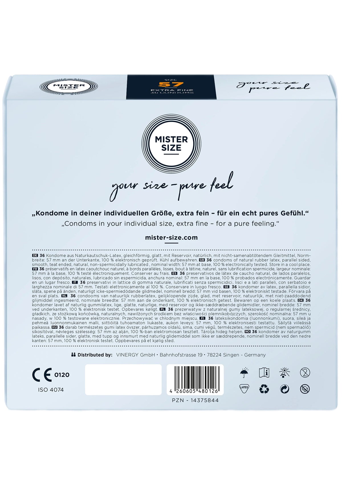 Bestel: MISTER SIZE 57mm Condoms 36pcs - bij Happytoys: de erotische sex webshop | liever Happy dan Easy ⭐⭐⭐⭐⭐