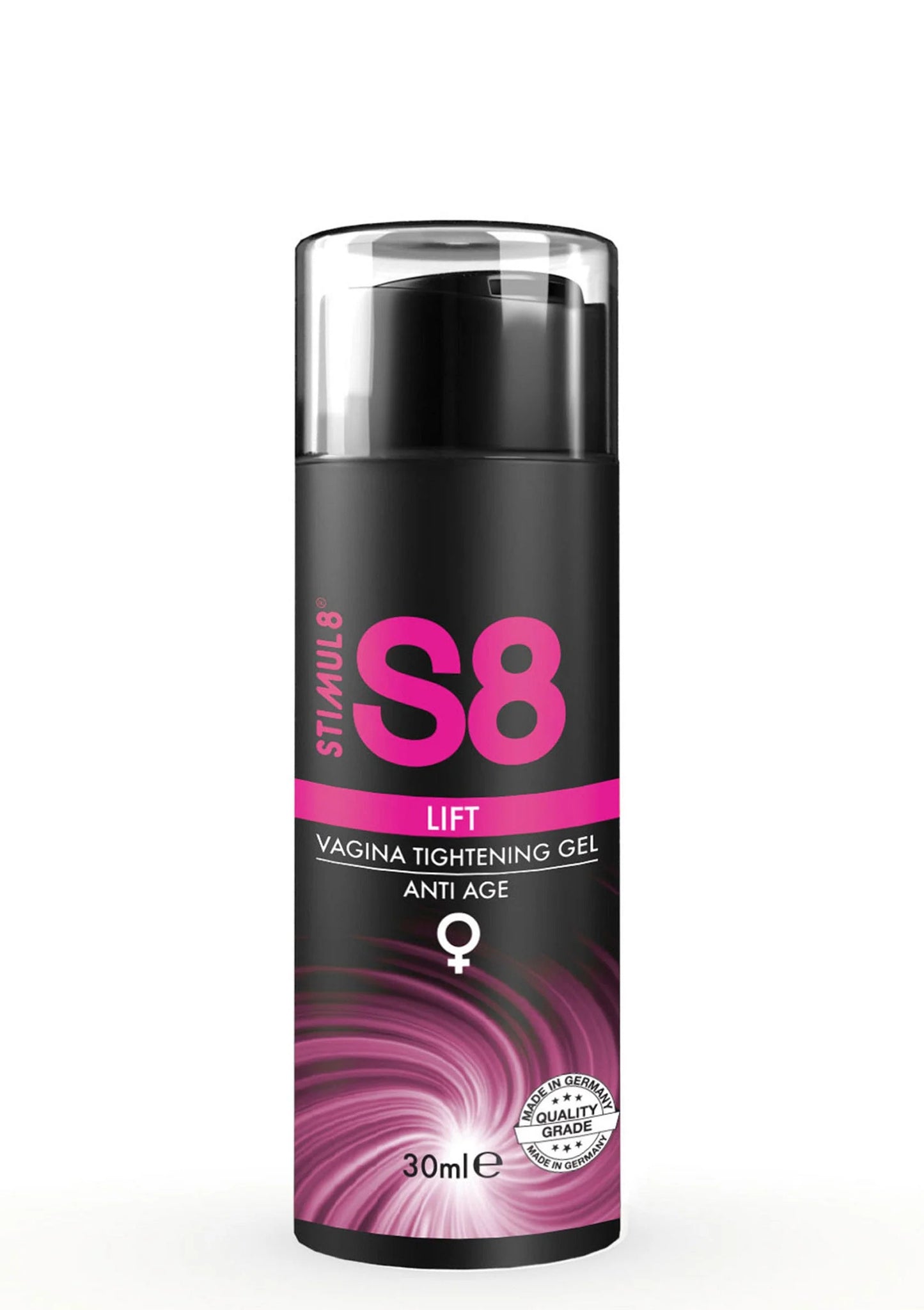 Strakkende liftende gel met S8-label en 30 ml op zwarte fles
