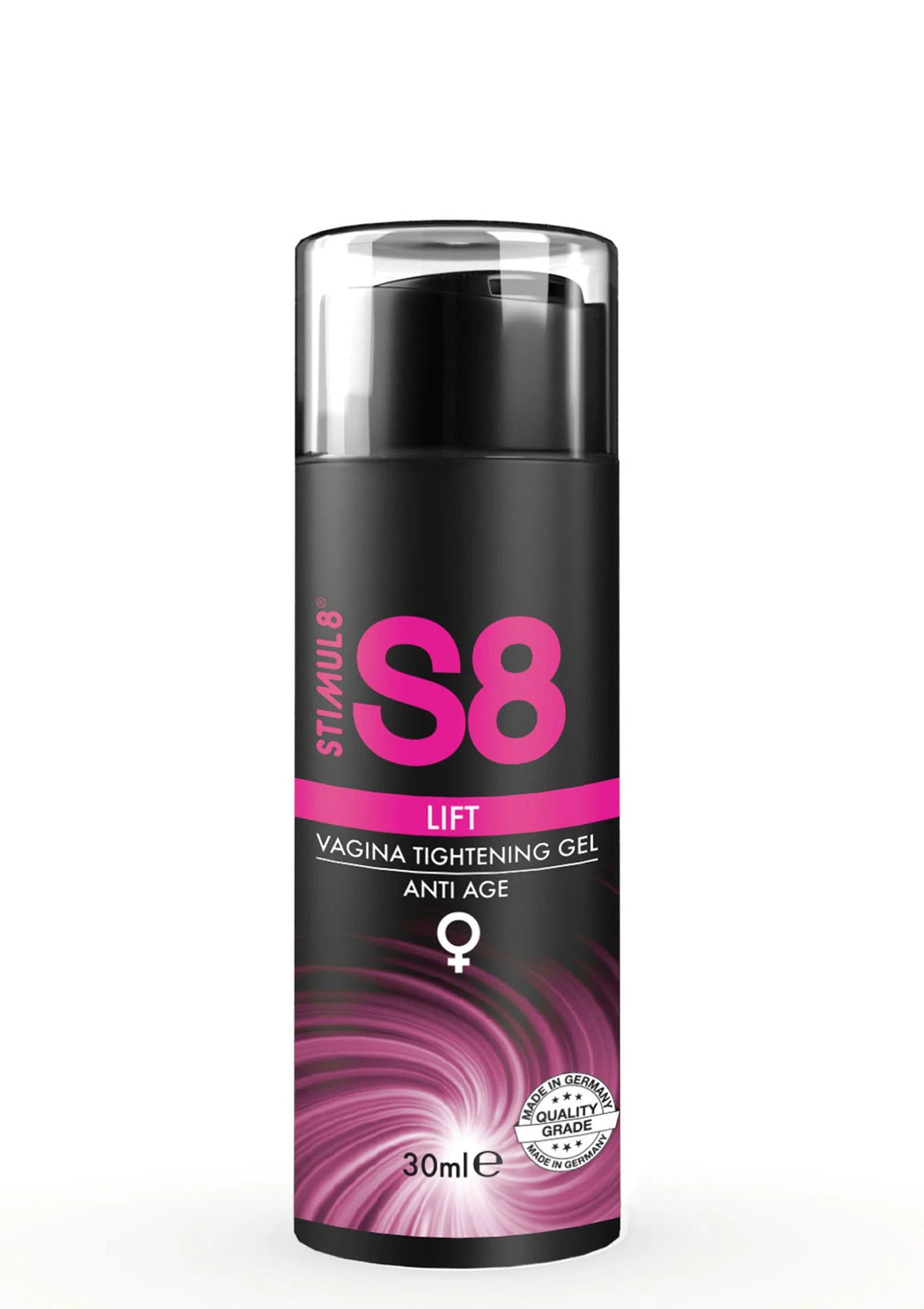 Strakkende liftende gel met S8-label en 30 ml op zwarte fles