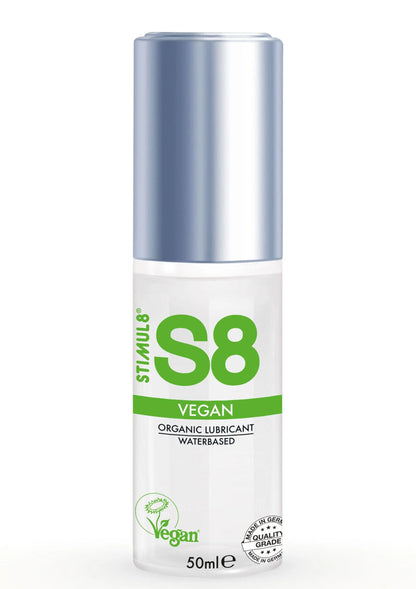 S8 vegan glijmiddel flacon met groene S8-label en zilveren dop, 50 ml