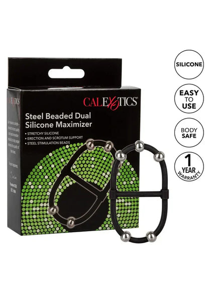Beaded Dual Silicone Maximizer by CalExotics - Happytoys Sexshop: Toys for Feeling Happy & Easy 😊 - Discreet geleverd