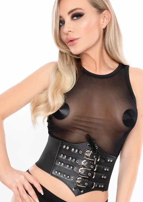 Buckled Front Waist Cincher by Kinky Diva - Happytoys Sexshop: Toys for Feeling Happy & Easy 😊 - Discreet geleverd