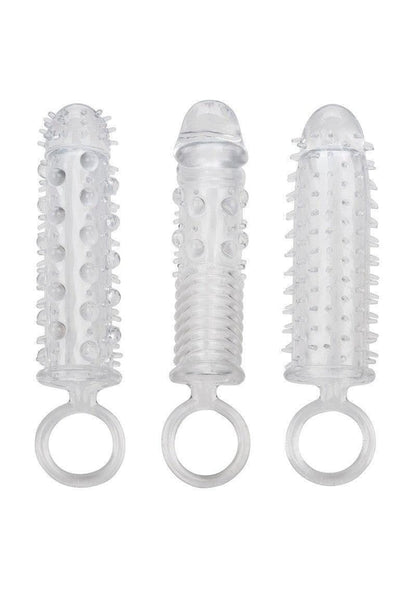 3 Piece Textured Extension Set by CalExotics - Happytoys Sexshop: Toys for Feeling Happy & Easy 😊 - Discreet geleverd
