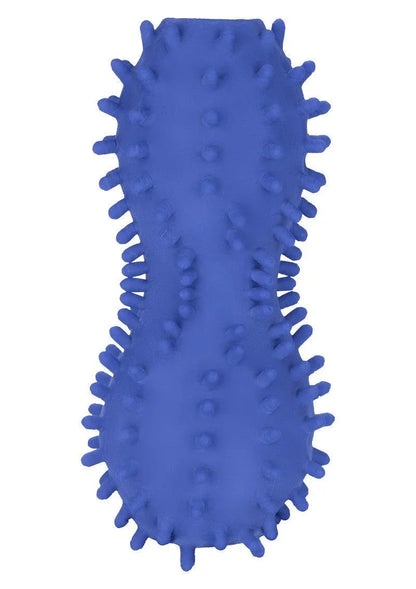 blue dual stroker male masturbator with soft textured nubs for enhanced stimulation