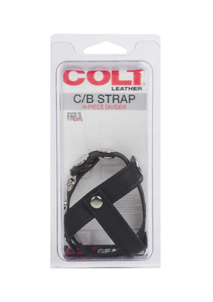 COLT Leather C/B Strap H-Piece Divider Cockring by CalExotics - Happytoys Sexshop: online sex shop for Feeling Happy & Easy 😊 - Discreet geleverd