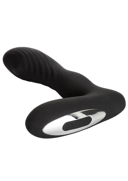 Black silicone Eclipse Roller Ball Probe anal vibrator with ergonomic design and control buttons