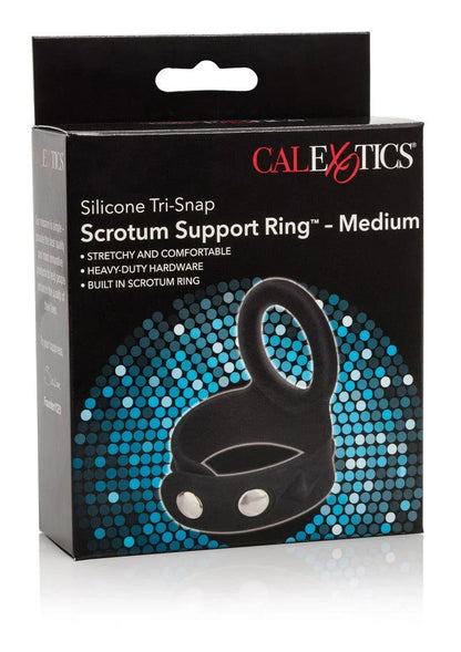 CalExotics Silicone Tri-Snap Scrotum Support Ring - Medium - Happytoys Sexshop: Toys for Feeling Happy & Easy 😊 - Discreet geleverd