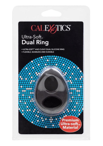 ♂ CalExotics Ultra-Soft Dual Ring Cock & Scrotum ring - Happytoys Sexshop: Toys for Feeling Happy & Easy 😊 - Discreet geleverd