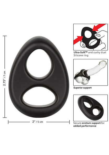 ♂ CalExotics Ultra-Soft Dual Ring Cock & Scrotum ring - Happytoys Sexshop: Toys for Feeling Happy & Easy 😊 - Discreet geleverd
