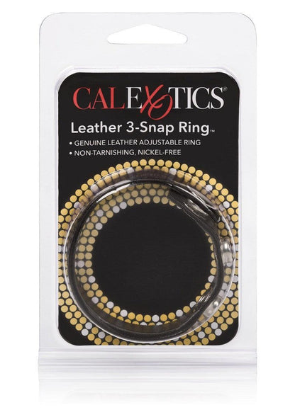 Leather 3-Snap CockRing by CalExotics - Happytoys Sexshop: Toys for Feeling Happy & Easy 😊 - Discreet geleverd