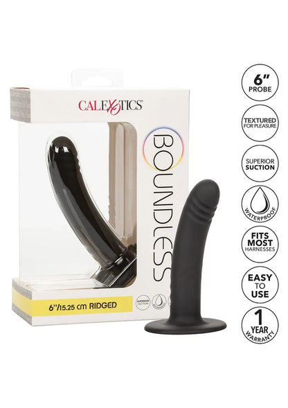 CalExotics Boundless 6”/15.25 cm Ridged Anaal probe - Happytoys Sexshop: Toys for Feeling Happy & Easy 😊 - Discreet geleverd