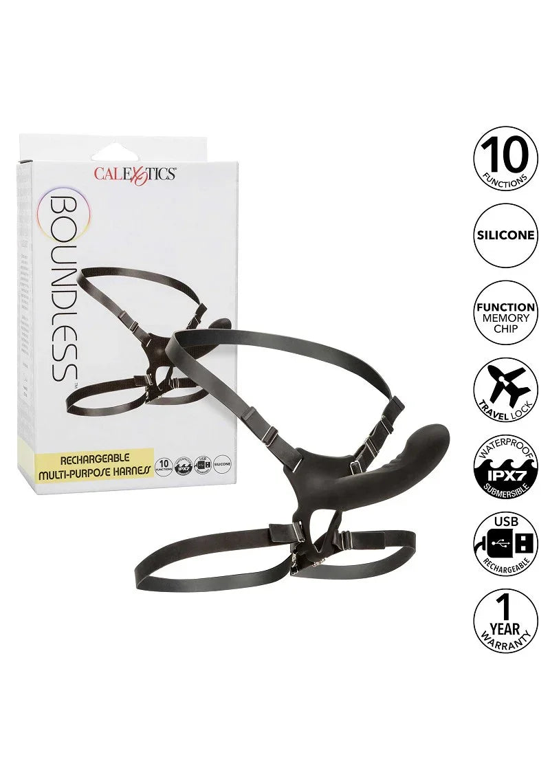 Boundless Rechargeable Multi-Purpose Harness by CalExotics - Happytoys Sexshop: Toys for Feeling Happy & Easy 😊 - Discreet geleverd