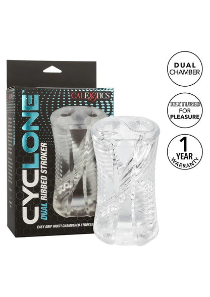 Cyclone Dual Ribbed Stroker Masturbator by CalExotics - Happytoys Sexshop: Toys for Feeling Happy & Easy 😊 - Discreet geleverd