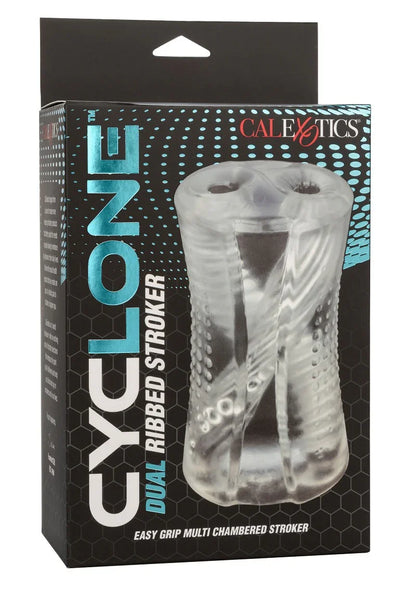 Cyclone Dual Ribbed Stroker Masturbator by CalExotics - Happytoys Sexshop: Toys for Feeling Happy & Easy 😊 - Discreet geleverd