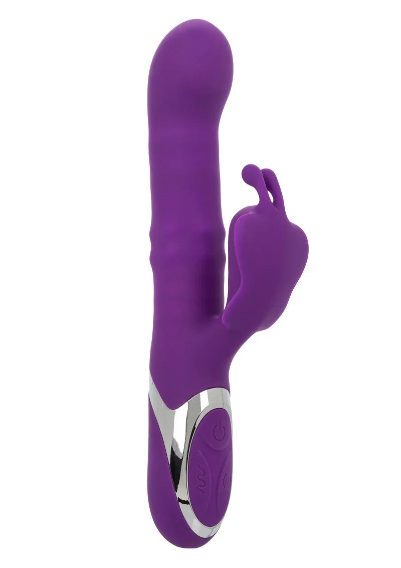 Enchanted Flutter Double Vibrator with clit stimulation by CalExotics - Happytoys Sexshop: Toys for Feeling Happy & Easy 😊 - Discreet geleverd