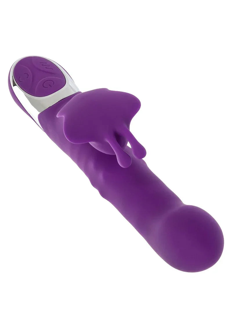 Enchanted Flutter Double Vibrator with clit stimulation by CalExotics - Happytoys Sexshop: Toys for Feeling Happy & Easy 😊 - Discreet geleverd