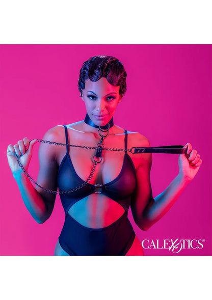 Euphoria Collection Collar with Chain Leash by CalExotics - Happytoys Sexshop: Toys for Feeling Happy & Easy 😊 - Discreet geleverd