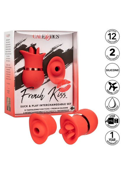 ♀ CalExotics French Kiss Suck & Play Interchangeable Set - Happytoys Sexshop: Toys for Feeling Happy & Easy 😊 - Discreet geleverd