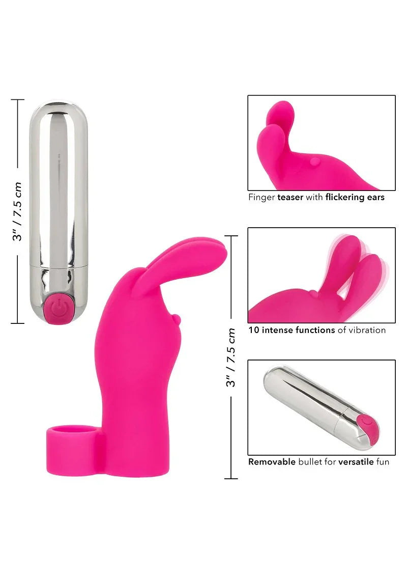 ♀ CalExotics Intimate Play Rechargeable Finger Bunny vibrator - Happytoys Sexshop: Toys for Feeling Happy & Easy 😊 - Discreet geleverd