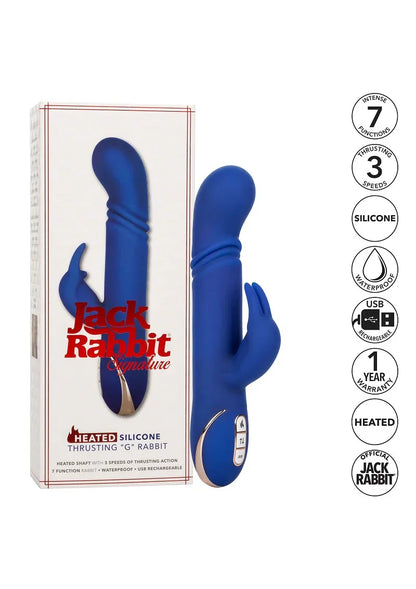 Jack Rabbit Signature Heated Silicone Thrusting 'G' Rabbit vibrator by CalExotics - Happytoys Sexshop: Toys for Feeling Happy & Easy 😊 - Discreet geleverd
