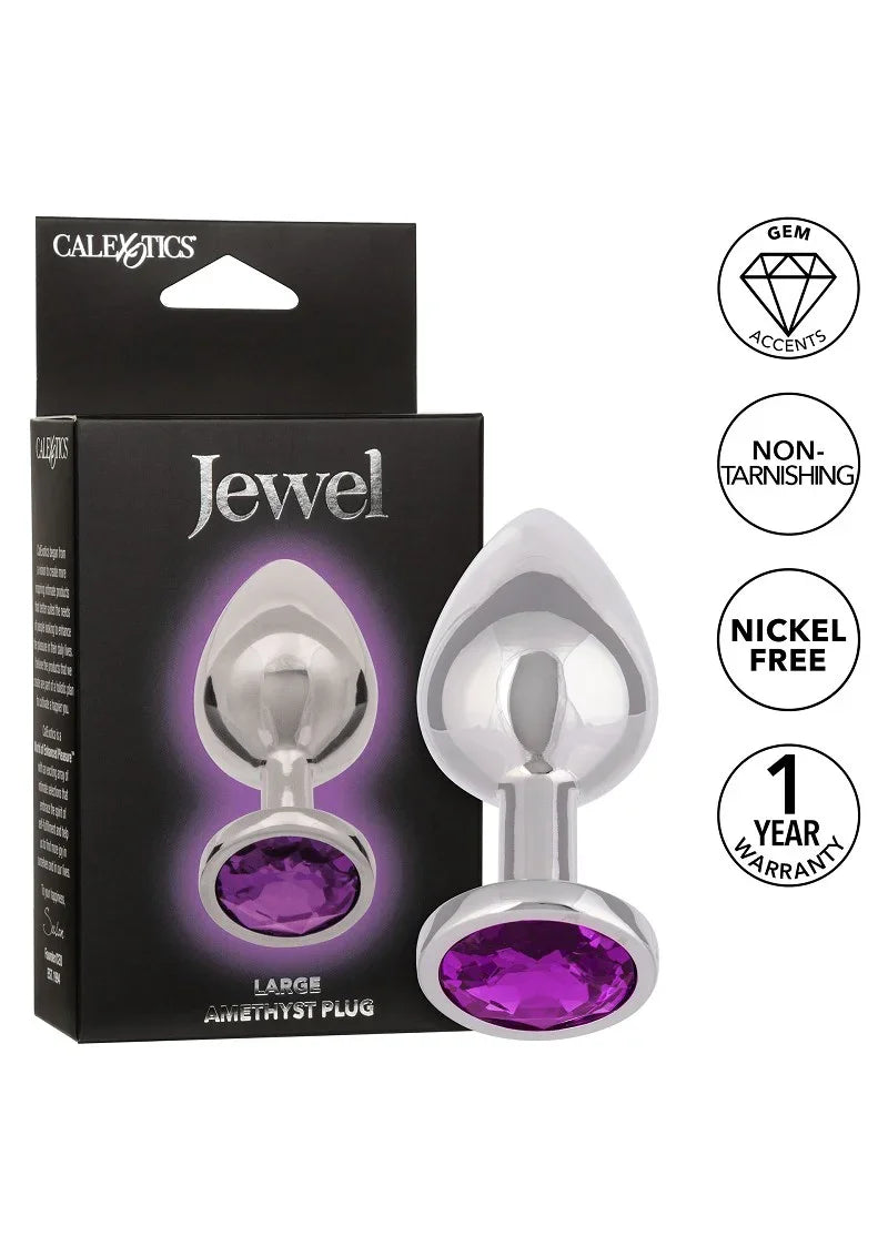 Jewel Large Amethyst Plug by CalExotics - Happytoys Sexshop: Toys for Feeling Happy & Easy 😊 - Discreet geleverd