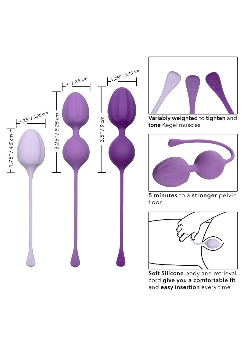♀ CalExotics Kegel Training 3-Piece Set bekkenbodem versterker - Happytoys Sexshop: Toys for Feeling Happy & Easy 😊 - Discreet geleverd