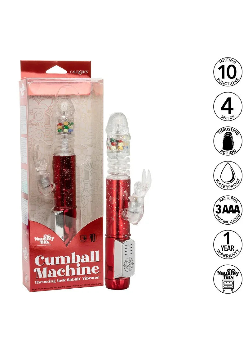 Naughty Bits Cumball Machine Thrusting Jack Rabbit Vibrator by CalExotics - Happytoys Sexshop: Toys for Feeling Happy & Easy 😊 - Discreet geleverd