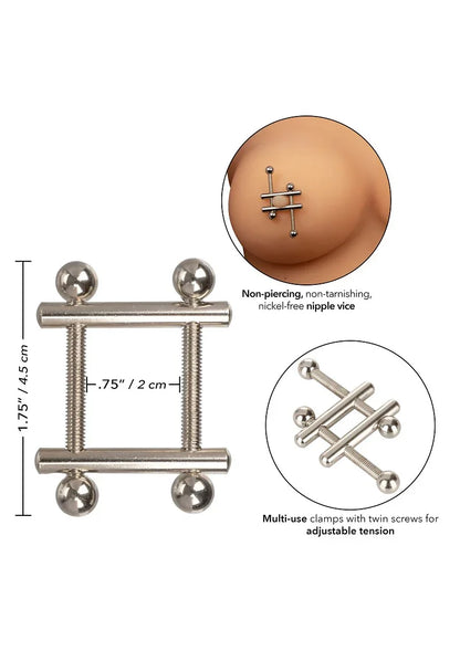 Crossbar Nipple Vices by CalExotics - Happytoys Sexshop: Toys for Feeling Happy & Easy 😊 - Discreet geleverd