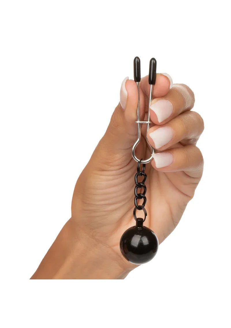 Weighted Tweezer Nipple Clamps by CalExotics - Happytoys Sexshop: Toys for Feeling Happy & Easy 😊 - Discreet geleverd