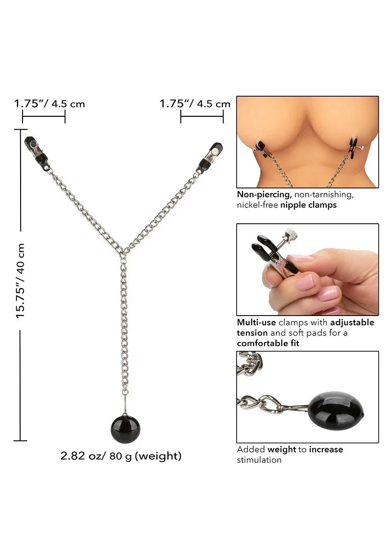 ♀ CalExotics Nipple Play Weighted Disc Nipple Clamps - Happytoys Sexshop: Toys for Feeling Happy & Easy 😊 - Discreet geleverd