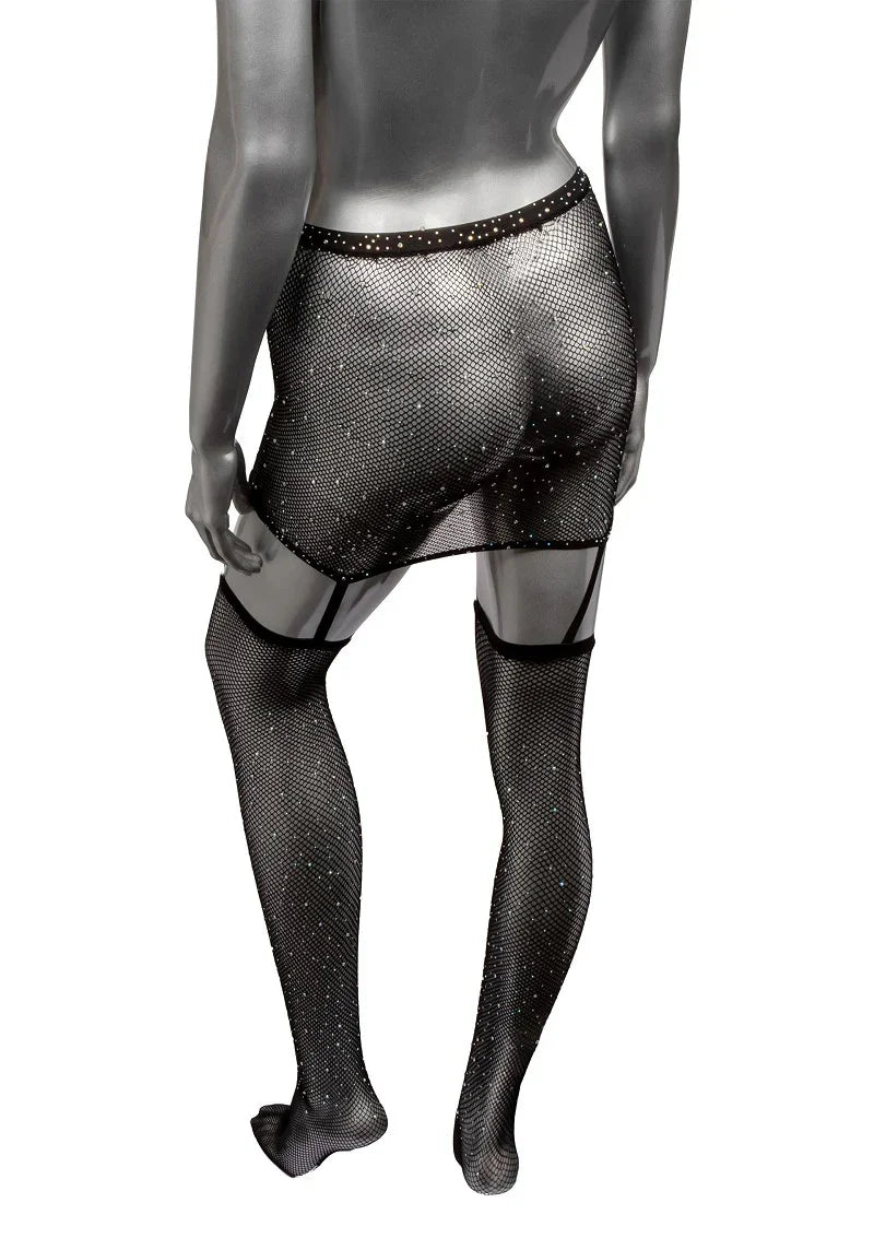 Radiance Eendelige kousenbandrok met dijhoge kousen by CalExotics - Happytoys Sexshop: Toys for Feeling Happy & Easy 😊 - Discreet geleverd