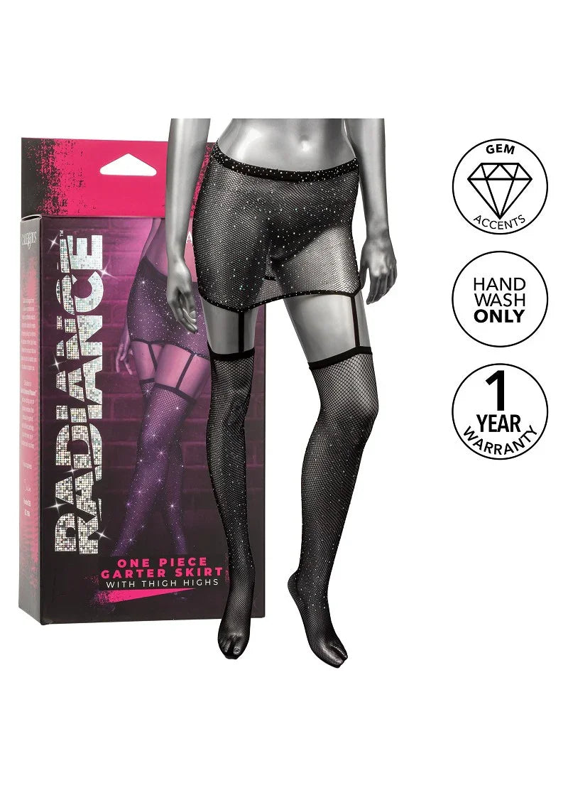 Radiance Eendelige kousenbandrok met dijhoge kousen by CalExotics - Happytoys Sexshop: Toys for Feeling Happy & Easy 😊 - Discreet geleverd