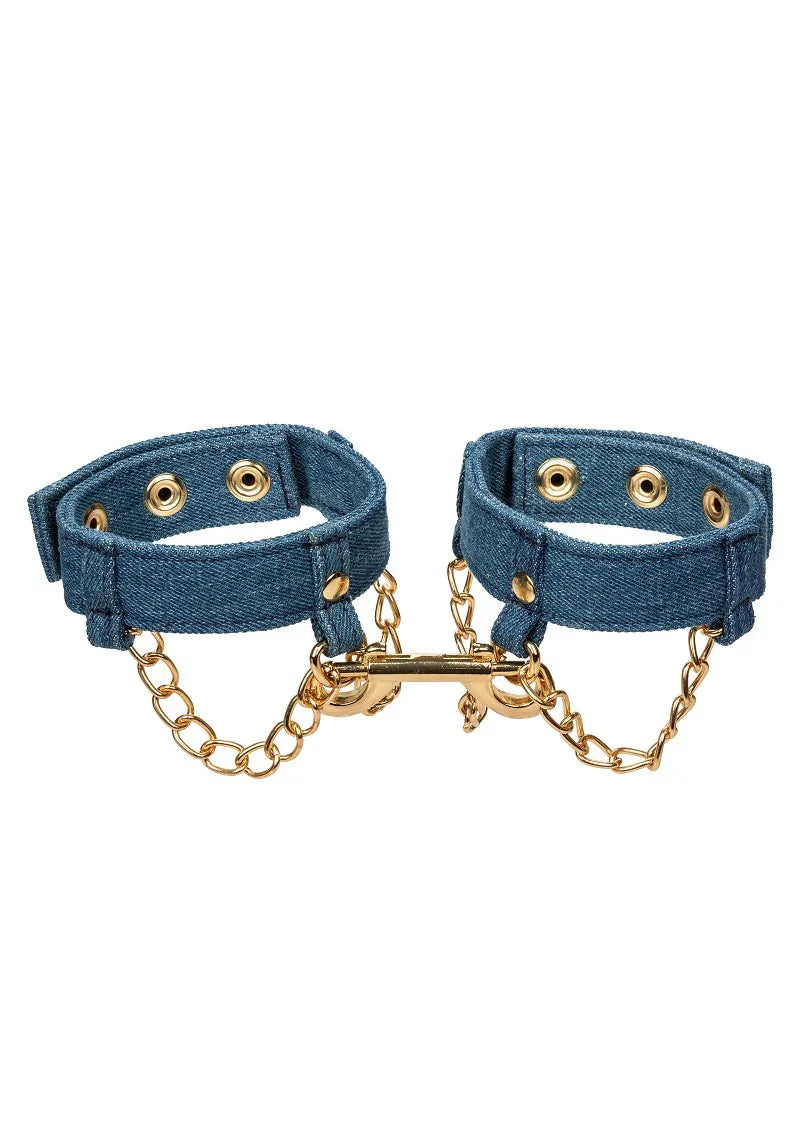 Ride 'em Premium Denim Collection Ankle Cuffs by CalExotics - Happytoys Sexshop: Toys for Feeling Happy & Easy 😊 - Discreet geleverd