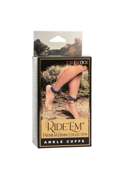 Ride 'em Premium Denim Collection Ankle Cuffs by CalExotics - Happytoys Sexshop: Toys for Feeling Happy & Easy 😊 - Discreet geleverd