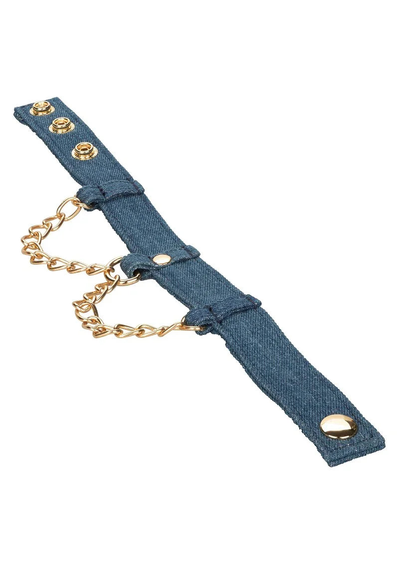 Ride 'em Premium Denim Collection Ankle Cuffs by CalExotics - Happytoys Sexshop: Toys for Feeling Happy & Easy 😊 - Discreet geleverd