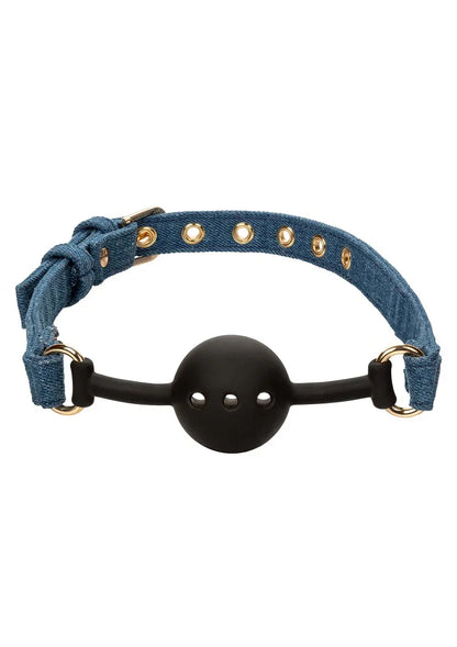 Ride 'em Premium Denim Collection Ball Gag by CalExotics - Happytoys Sexshop: Toys for Feeling Happy & Easy 😊 - Discreet geleverd