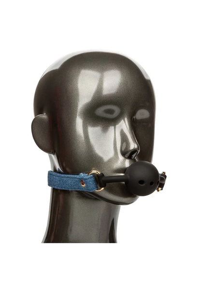 Ride 'em Premium Denim Collection Ball Gag by CalExotics - Happytoys Sexshop: Toys for Feeling Happy & Easy 😊 - Discreet geleverd