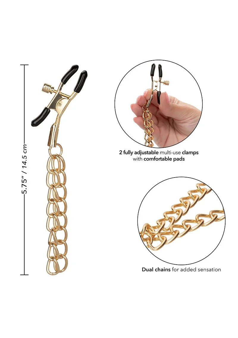 Ride 'em Premium Denim Collection Nipple Clamps by CalExotics - Happytoys Sexshop: Toys for Feeling Happy & Easy 😊 - Discreet geleverd