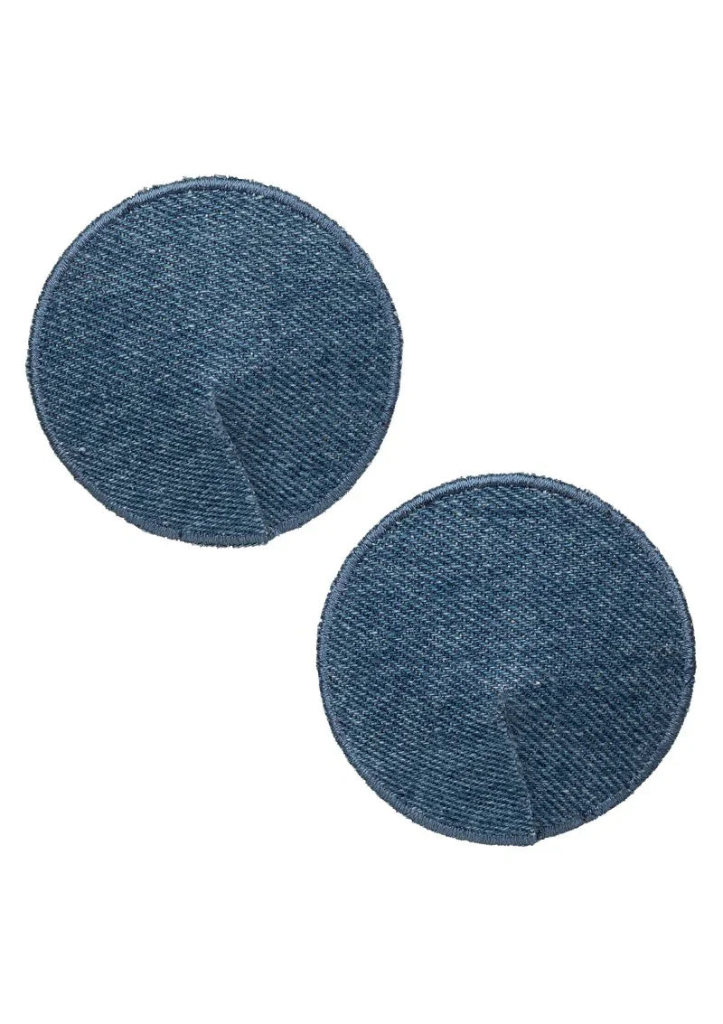 Ride 'em Premium Denim Collection Round Pasties by CalExotics - Happytoys Sexshop: Toys for Feeling Happy & Easy 😊 - Discreet geleverd
