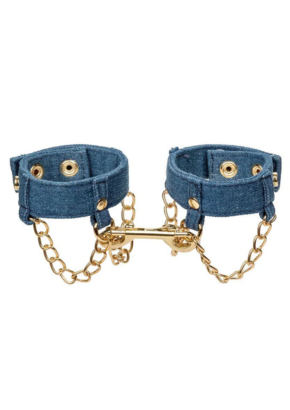 Ride 'em Premium Denim Collection Wrist Cuffs by CalExotics - Happytoys Sexshop: Toys for Feeling Happy & Easy 😊 - Discreet geleverd
