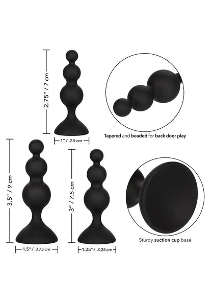 Silicone Beaded Anal Kit by CalExotics - Happytoys Sexshop: Toys for Feeling Happy & Easy 😊 - Discreet geleverd