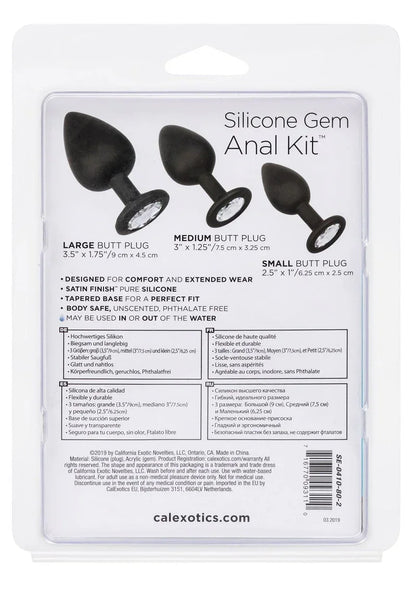 Bestel: Silicone Gem Anal Kit by CalExotics - bij Happytoys.nl, happytoys.be, Happytoys.ae: erotische sex webshop | liever Happy dan Easy ⭐⭐⭐⭐⭐