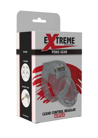 Clear Control Cock Cage Regular by Hidden Desire