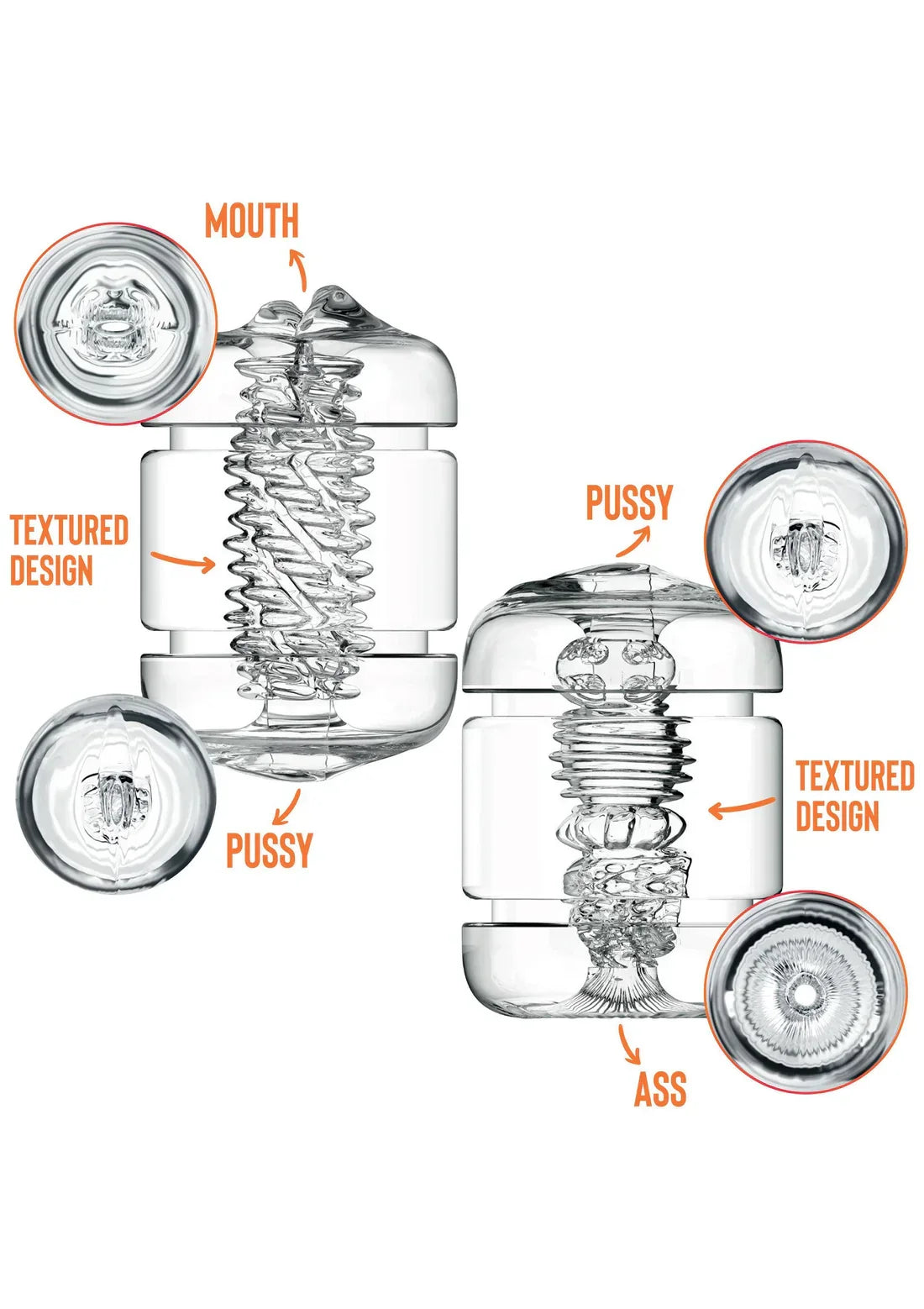 Clear Shot Double Masturbator by Private - Happytoys Sexshop: Toys for Feeling Happy & Easy 😊 - Discreet geleverd