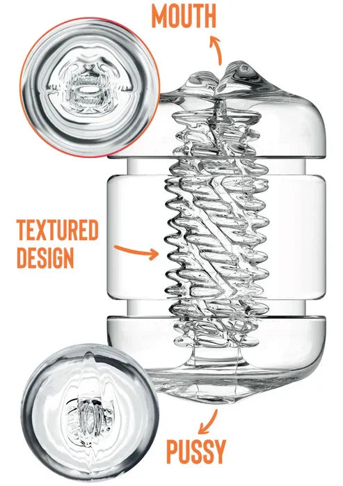 Clear Shot Double Masturbator by Private - Happytoys Sexshop: Toys for Feeling Happy & Easy 😊 - Discreet geleverd