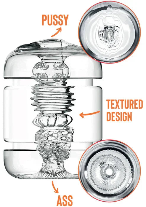 Clear Shot Double Masturbator by Private - Happytoys Sexshop: Toys for Feeling Happy & Easy 😊 - Discreet geleverd