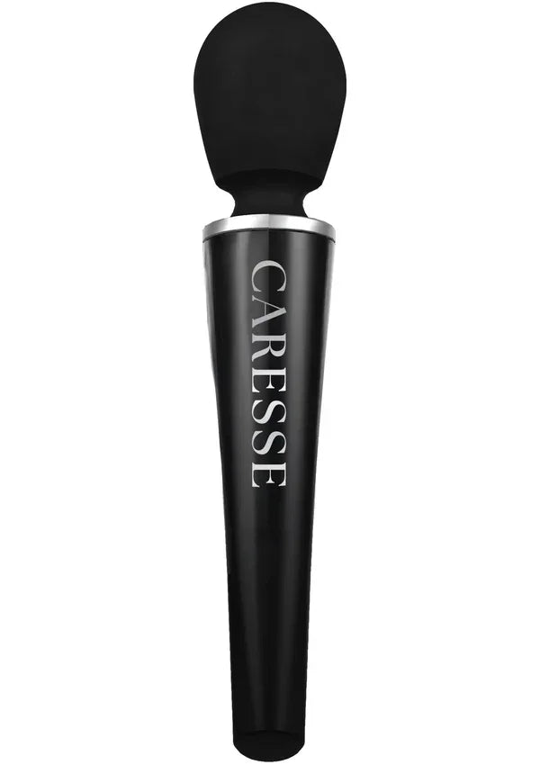Compact Wand Massager Black by Caresse - Happytoys Sexshop: Toys for Feeling Happy & Easy 😊 - Discreet geleverd